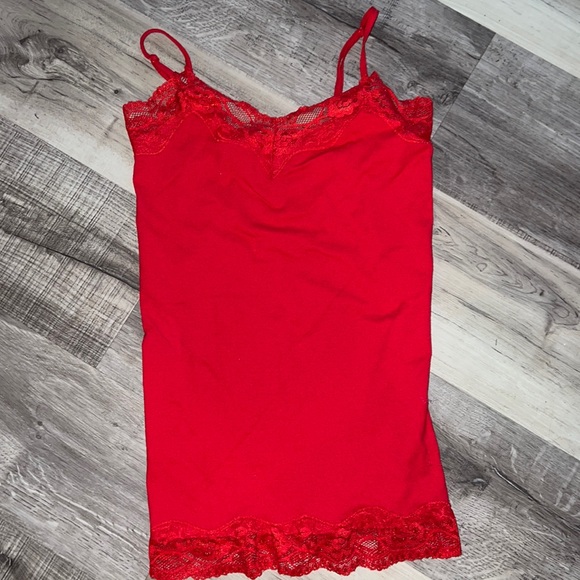 Womens red lace tank top - Picture 1 of 2